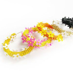 Floral seed bead hoop